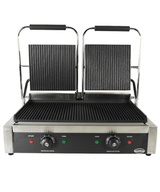 Elektrischer Doppel-Kontaktgrill gerillt 3,6 kW / Combisteel – professioneller Kontaktgrill für Gastronomie