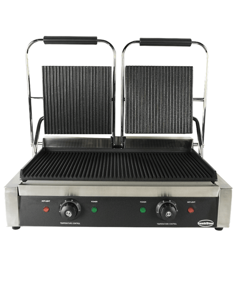Elektrischer Doppel-Kontaktgrill gerillt 3,6 kW / Combisteel – professioneller Kontaktgrill für Gastronomie