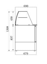 Saladette / mit Glas / 3 Türen / 4x 1/1 GN / 368 L netto / Combisteel