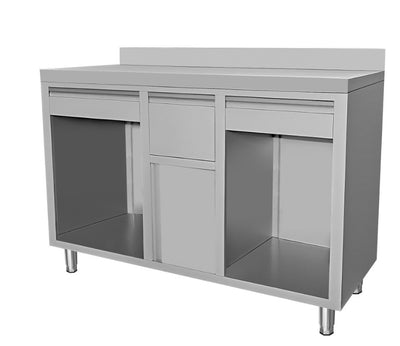 Edelstahl Kaffee-Arbeitstisch / 1500 × 600 × 1150 mm / Combisteel