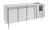 Kühltisch / 700 Serie / mit Spülbecken / 3 Türen / Combisteel