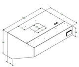 Wandhaube / mit Motor / 1200 × 700 × 520 mm / Combisteel