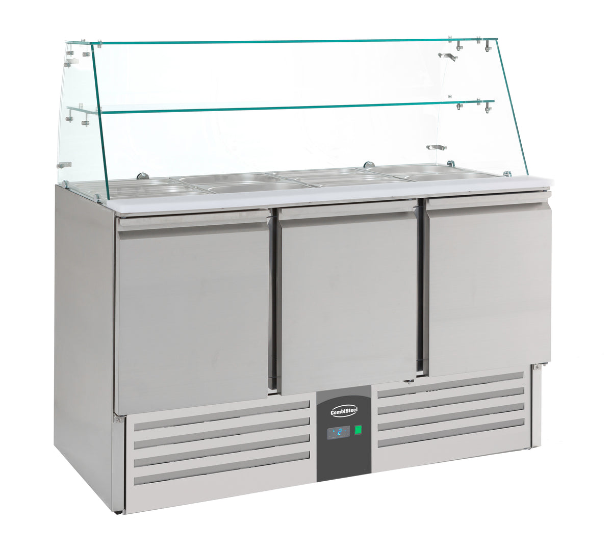 Saladette / mit Glas / 3 Türen / 4x 1/1 GN / 368 L netto / Combisteel