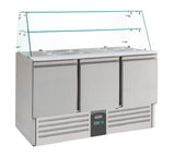 Saladette / mit Glas / 3 Türen / 4x 1/1 GN / 368 L netto / Combisteel