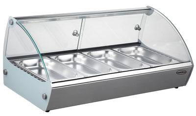 Wärmevitrine / 4× 1/3 GN / +30 bis +90 °C / Combisteel
