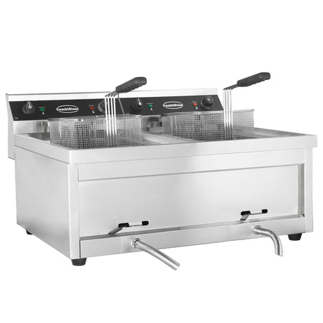 Elektrische Tischfritteuse 2 × 12 L / 2 × 9 kW / Combisteel
