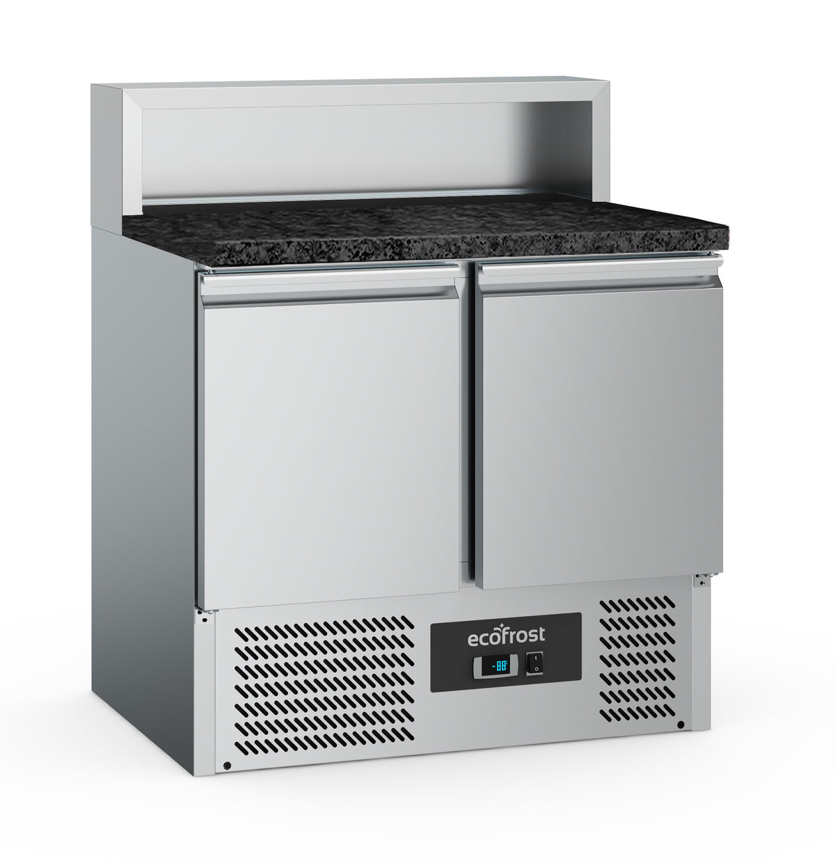 Pizzatisch / schwarze Granit-Arbeitsplatte / 2 Türen / 5x 1/6 GN / 240 L / Combisteel