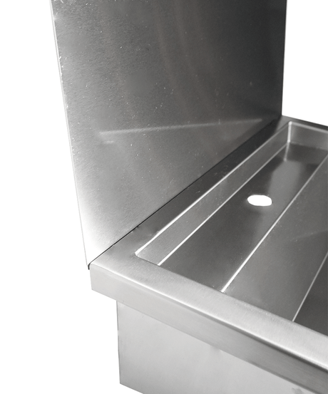 Edelstahl-Handwaschbecken / 600 mm breit / 1 Armaturplatz / Combisteel